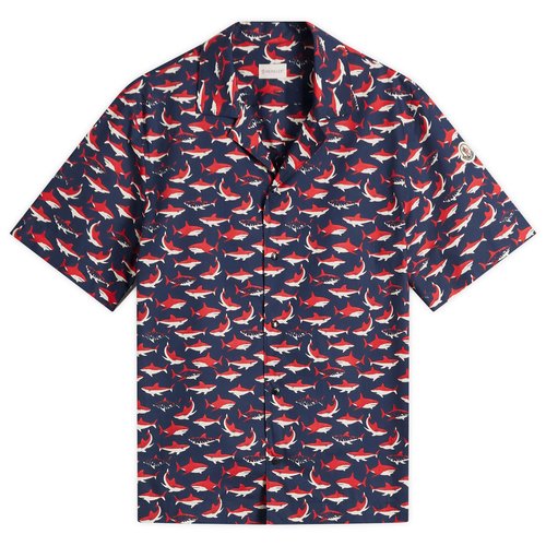 Moncler Little Sharks Printed Cotton Poplin Shirt - Multi - 2F00018598K6S74