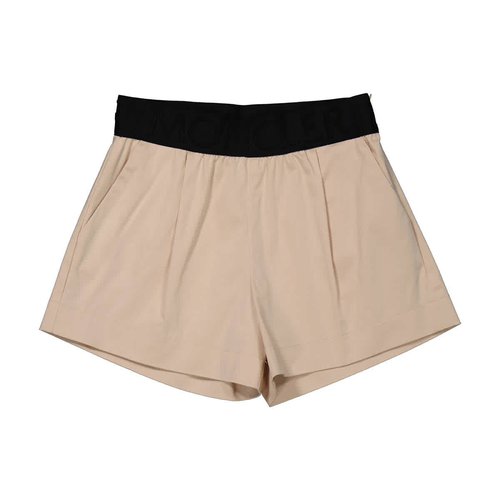 Moncler Logo Band Stretch Cotton Shorts - Yellow - H19542B00002-5963A-220