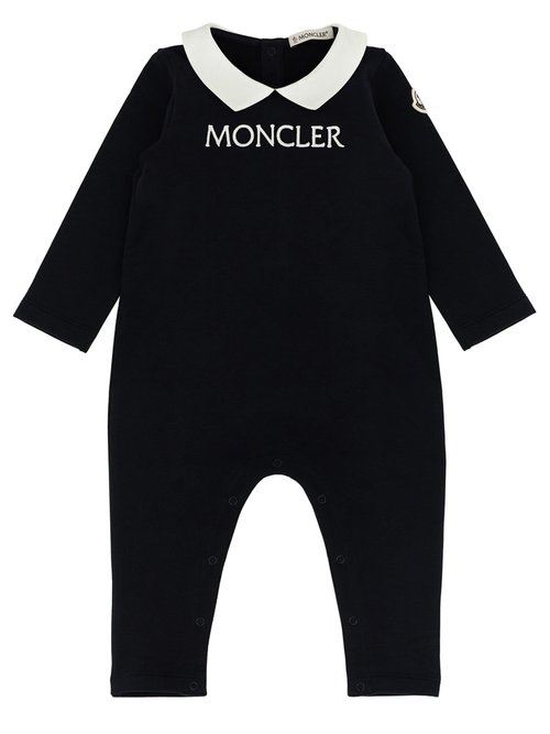 Moncler Enfant Navy Cotton Romper - Blue Navy - K29518L0000489A23778