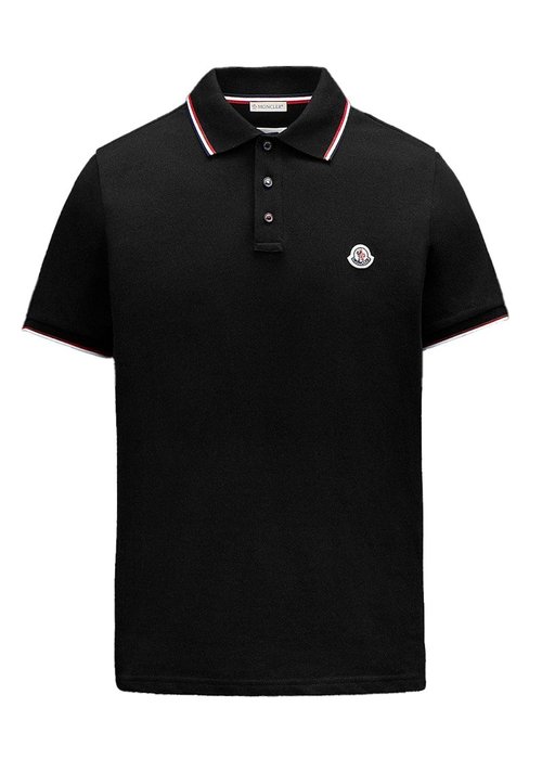 Moncler Logo Polo Shirt - Black/Red/White - 0918A7030084556999