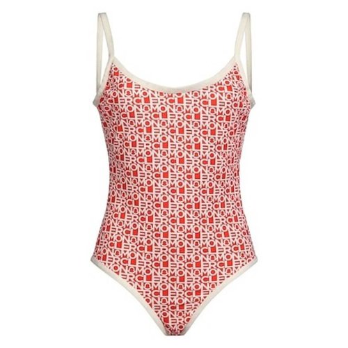 Moncler Logo Print Swimsuit - Red - I10938N0000589A0Y30A