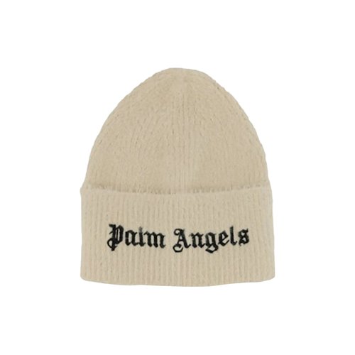 Palm Angels Classic Logo Beanie - Beige/Black - PMLC030F24KNI0040310