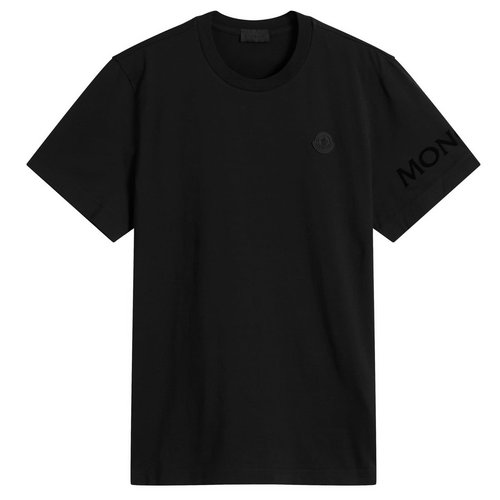 Moncler Short Sleeve Cotton T-Shirt - Black - 8C0003989AYW999