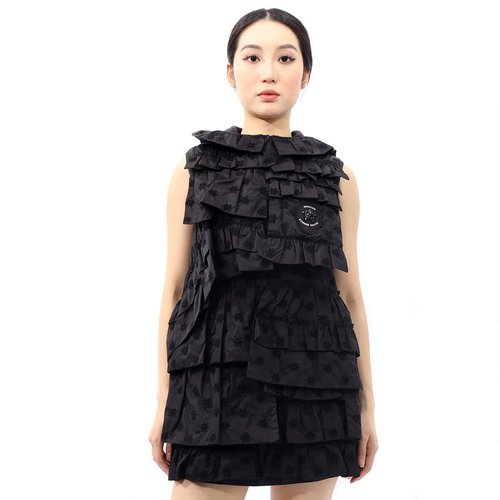 Moncler Simone Rocha Ruffled Venus Vest - Black - E209W4830900-C0334-999