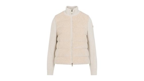 Moncler Stand Up Collar Zip Up Cardigan - White - L10939B00033M1131050