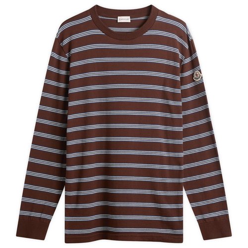 Moncler Stripe Knitted Jumper - Brown/Blue Stripe - 9C00016M1367P28
