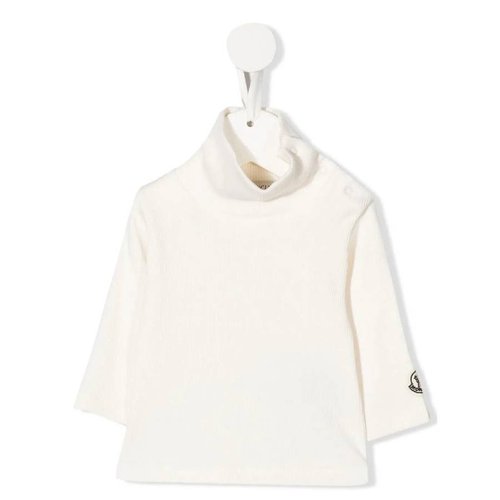 Moncler Turtleneck Cotton Top - White - H29518D00009899QJ