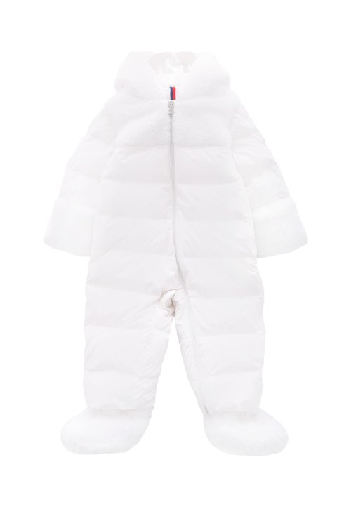 Moncler White Osof Down Jacket For Babykids With Logo - K2951 - 1G00002