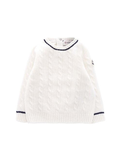 Moncler White Sweater For Babykids With Logo - K2951 - 9C00006