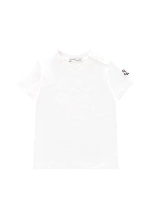 Moncler White T-shirt For Babykids With Logo - K2951 - 8C00005