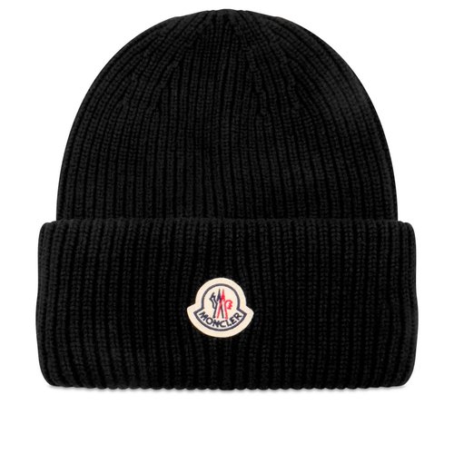 Moncler Wool Cashmere Beanie - Black - 3B00075M1127999