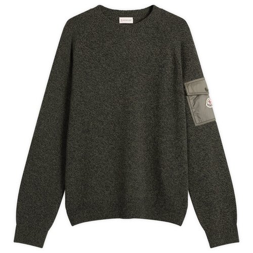 Moncler Wool Cashmere Mouline Crew Neck Jumper - Green - 9C00012M3550P89