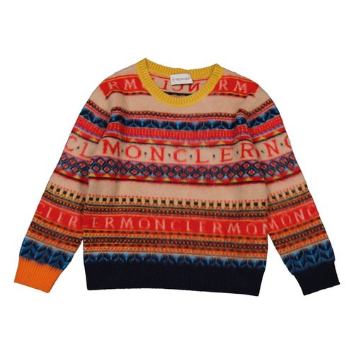 Moncler Wool Fair Isle Sweater - Blue/Pink - I29549C00013-M1115-P41