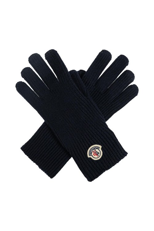 Moncler Wool Gloves With Logo Patch - 3A00008A9342742