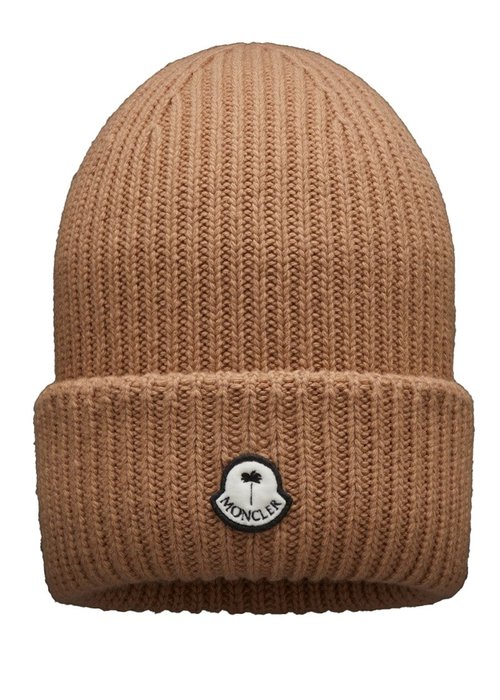 Moncler x Palm Angels Patched Ribbed Beanie - Camel - 209L3B00011M1241230