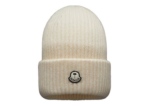 Moncler x Palm Angels Patched Ribbed Beanie FW21 - White - 209L3B00007M1241034