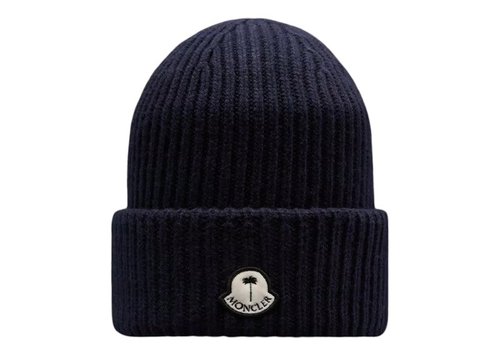 Moncler x Palm Angels Wool Beanie - Navy Blue - 209L3B00007M1241750