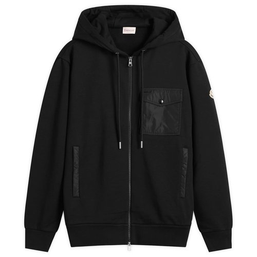 Moncler Zip Through Patch Hoodie - Black - 8G0007289A8F999