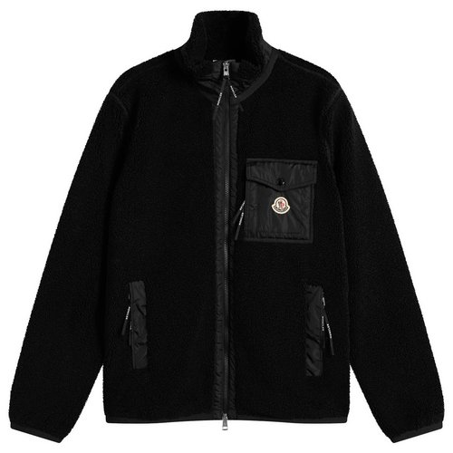 Moncler Zip Up Teddy Fleece Cardigan - Black - 8G0004389B59999