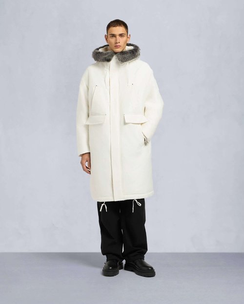 Moose Knuckles Bailey Split Hood Parka - ARCTIC WHITE w/GREY FUR - M34UP267S_1635