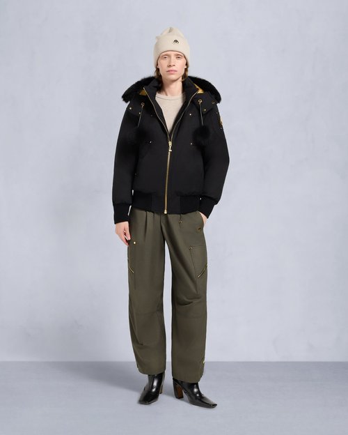 Moose Knuckles Gold Series Original Sainte Flavie Bomber Jacket - Black/Black - M35LB002GS_305