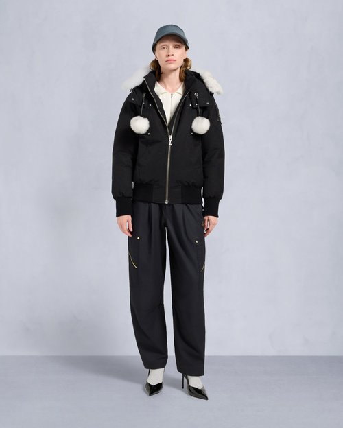 Moose Knuckles Debbie Bomber Jacket - Black/Natural - M35LB002S_1001