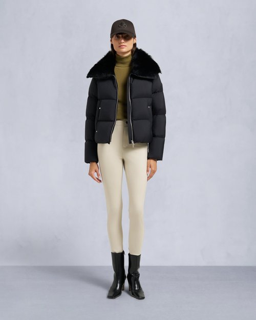 Moose Knuckles Belle Dune Short Puffer Jacket - Black/Black - M35LJ195S_305