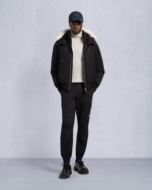 Moose Knuckles Original Ballistic Bomber With Removable Shearling - Black/Natural - M35MB000S_1001