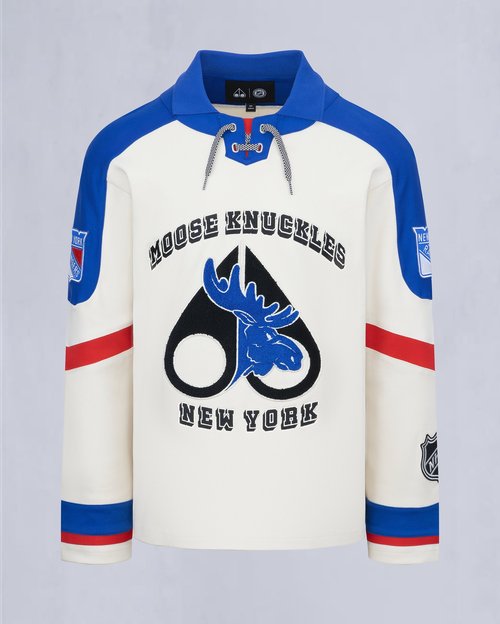 Moose Knuckles Nhl X Moose Jersey Rangers - Bone/Rangers Blue/Red - M35MT720NR_1825