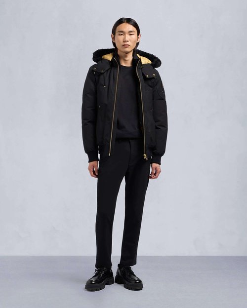 Moose Knuckles Gold Ballistic Bomber Neoshear - Black/Black Shearling - M39MB000GS_305