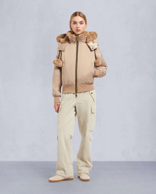 Moose Knuckles Gold Series Debbie Bomber Jacket - Champagne - M34LB023G_1491