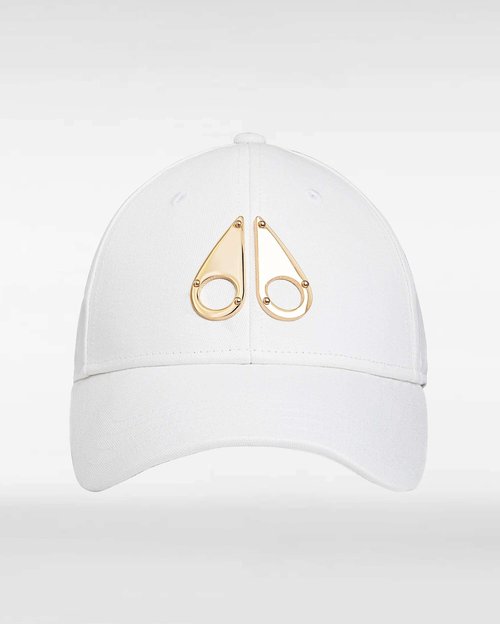 Moose Knuckles Icon Cap - White/Gold Logo - M31MA535_1176
