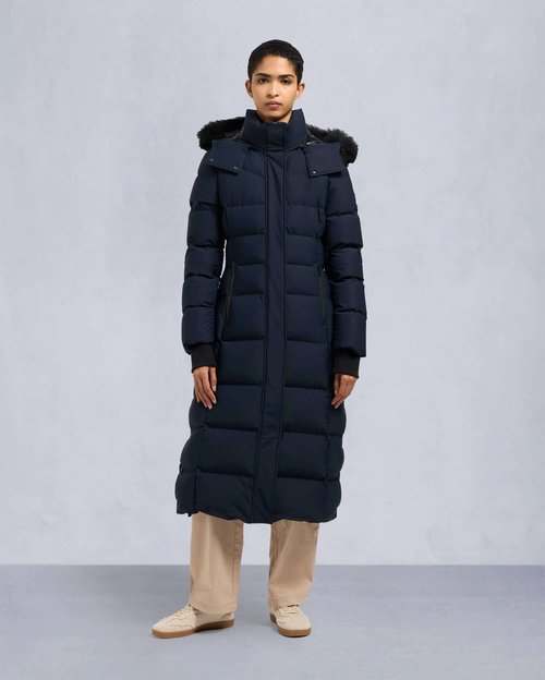 Moose Knuckles Jocada Shearling Long Parka - Navy/Black Shearling - M34LP227S_546