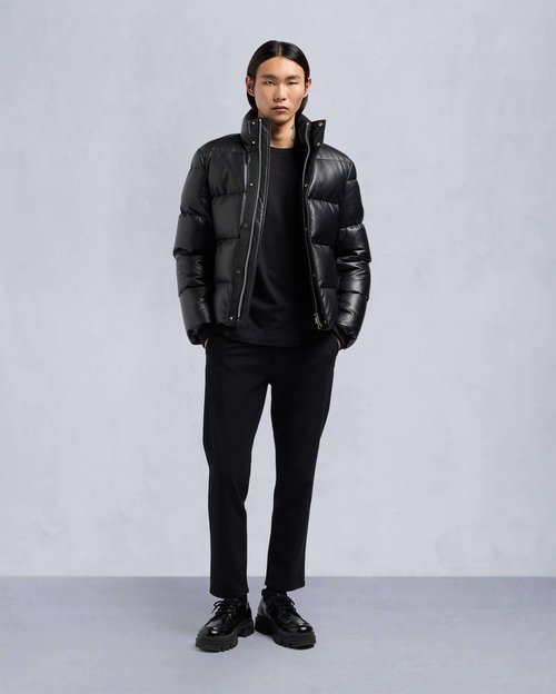 Moose Knuckles Kings Leather Down Puffer - Black - M34ML311_292