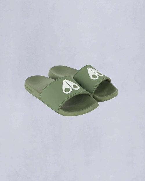 Moose Knuckles Logo Icon Sport Slides - Kelp - M14MA503_1575