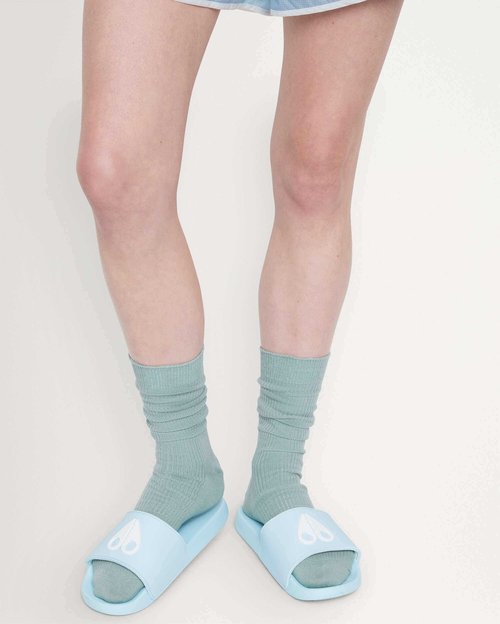 Moose Knuckles Logo Icon Sport Slides - Sky - M14MA503_1389