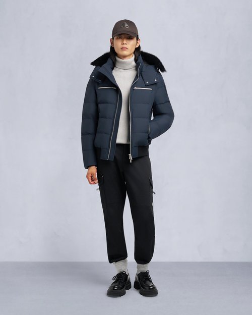 Moose Knuckles Blue Polyester Cloud Bomber Down Jacket - Navy/Black - M35MB005S_546