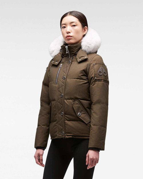 Moose Knuckles 3Q LDS Jacket - Army/Natural Fox Fur - MK2229L3Q_774
