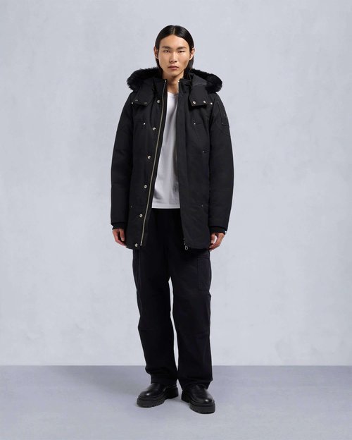 Moose Knuckles Original Stirling Parka Jacket - Black/Black Shearling - M32MP261SX_305