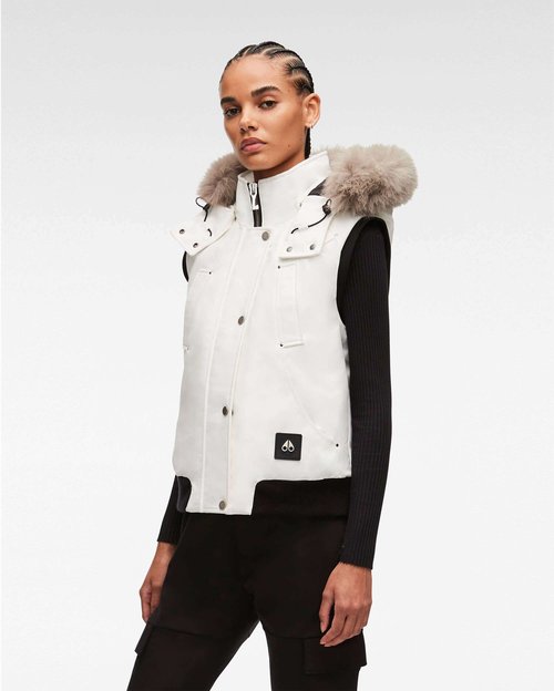 Moose Knuckles Original Vest Fur - Milky Way/Stoned Fox Fur - M32LV477_864