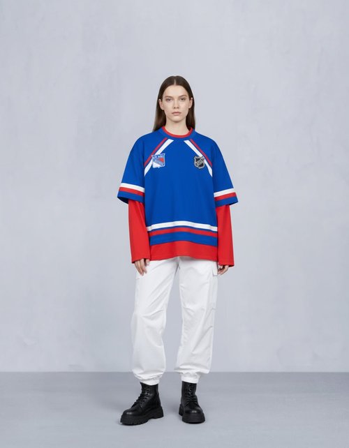 Moose Knuckles Nhl X Moose Tee Rangers - Rangers Blue/Red/Bone - M35MT719NR_1856