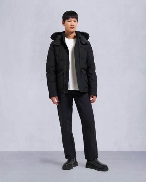 Moose Knuckles Round Island Jacket - Black/Black Shearling - M33MJ122S_305