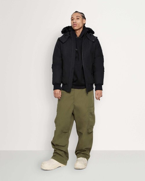 Moose Knuckles Yukon Bomber - Black/Black Shearling - M33MB042O_305