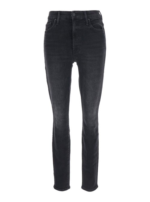 Mother Black Jeans With High Waist And Logo Embroidery On The Rear In Denim - 12211611SPF