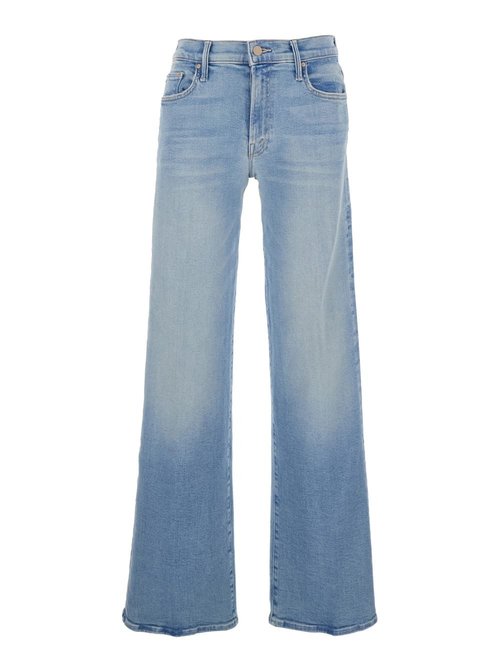 Mother the Mid Rise Mavin Sneak Light Blue Jeans With Belt Loops And Logo Embroidery On The Rear In Denim - 107881008AIWI
