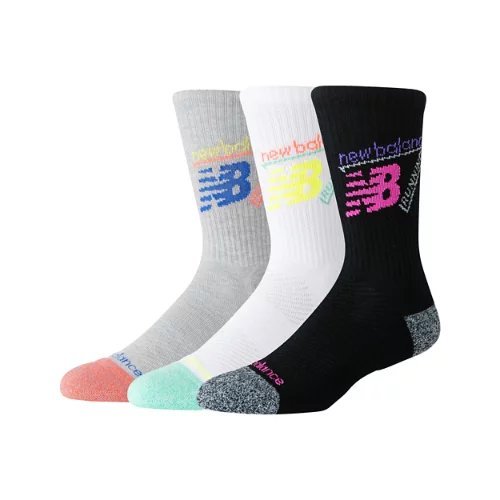 New Balance Active Graphic Crew Socks 3 Pack - Blue/Black - LAS3511-AS3