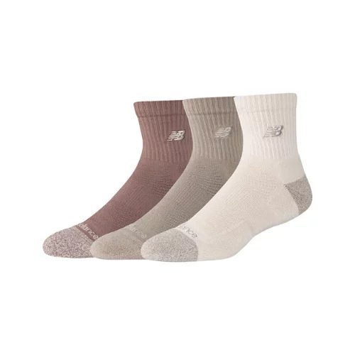 New Balance Active Premium QTR 3 Pack Socks 3 Pack - Beige/Brown - AC69122-AS1
