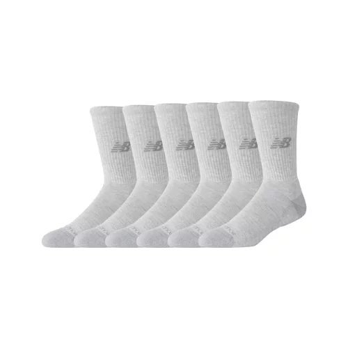 New Balance Active QTR Socks 6 Pack - Grey - LAS6520-AGT