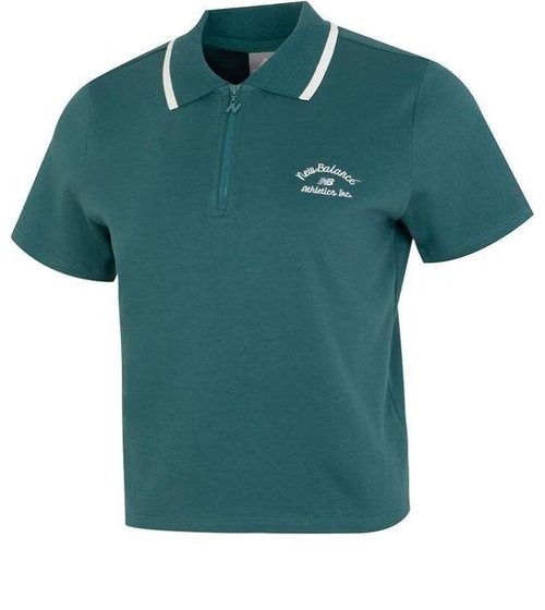 New Balance Athletics Half Zip Polo Shirt - Ivory - NFE22442