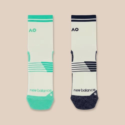 New Balance Australian Open Two Pack Quarter Sock - Print/Pattern/Misc - LAS5180-AS3